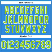 Charger l'image dans la galerie, Custom Electric Blue Neon Green-White Authentic Baseball Jersey