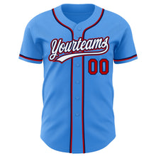 Charger l'image dans la galerie, Custom Electric Blue White Red-Navy Authentic Baseball Jersey