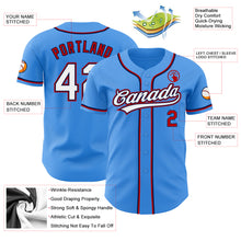 Charger l'image dans la galerie, Custom Electric Blue White Red-Navy Authentic Baseball Jersey