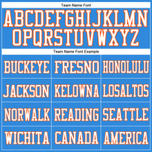 Load image into Gallery viewer, Custom Powder Blue White-Orange Mesh Authentic Football Jersey
