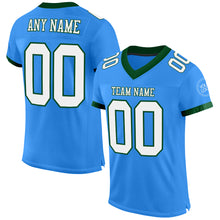 Load image into Gallery viewer, Custom Powder Blue White-Green Mesh Authentic Football Jersey