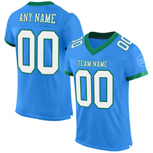 Load image into Gallery viewer, Custom Powder Blue White-Kelly Green Mesh Authentic Football Jersey