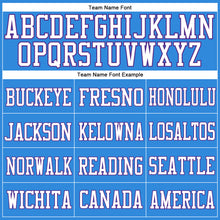 Load image into Gallery viewer, Custom Powder Blue White-Purple Mesh Authentic Football Jersey