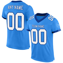 Load image into Gallery viewer, Custom Electric Blue White-Royal Mesh Authentic Football Jersey
