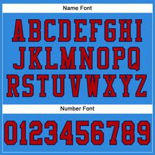 Load image into Gallery viewer, Custom Powder Blue Red-Navy Mesh Authentic Football Jersey