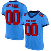 Load image into Gallery viewer, Custom Electric Blue Red-Navy Mesh Authentic Football Jersey
