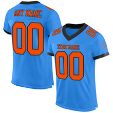 Load image into Gallery viewer, Custom Powder Blue Orange-Black Mesh Authentic Football Jersey