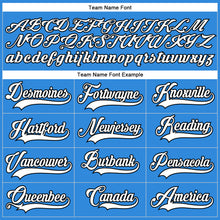 Загрузить изображение в средство просмотра галереи, Custom Powder Blue White-Black Hockey Lace Neck Jersey