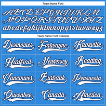 Загрузить изображение в средство просмотра галереи, Custom Powder Blue White-Navy Hockey Lace Neck Jersey