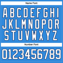 Загрузить изображение в средство просмотра галереи, Custom Powder Blue White-Navy Hockey Lace Neck Jersey