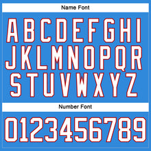 Загрузить изображение в средство просмотра галереи, Custom Powder Blue White-Red Hockey Lace Neck Jersey