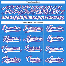 Загрузить изображение в средство просмотра галереи, Custom Powder Blue White-Purple Hockey Lace Neck Jersey