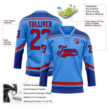Load image into Gallery viewer, Custom Electric Blue Red-Royal Hockey Lace Neck Jersey

