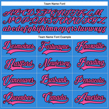 Load image into Gallery viewer, Custom Powder Blue Pink-Black Hockey Lace Neck Jersey