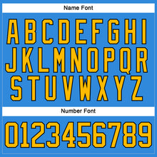 Load image into Gallery viewer, Custom Powder Blue Gold-Black Hockey Lace Neck Jersey