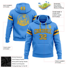 Charger l'image dans la galerie, Custom Stitched Powder Blue Gold-Black Football Pullover Sweatshirt Hoodie