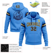 Загрузить изображение в средство просмотра галереи, Custom Stitched Powder Blue Navy-Gold Football Pullover Sweatshirt Hoodie