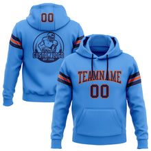 Charger l'image dans la galerie, Custom Stitched Powder Blue Navy-Orange Football Pullover Sweatshirt Hoodie