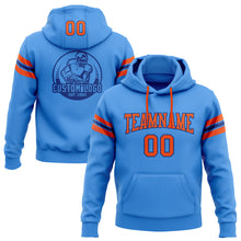 Laden Sie das Bild in den Galerie-Viewer, Custom Stitched Powder Blue Orange-Royal Football Pullover Sweatshirt Hoodie