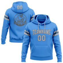 Laden Sie das Bild in den Galerie-Viewer, Custom Stitched Powder Blue Gray-Steel Gray Football Pullover Sweatshirt Hoodie