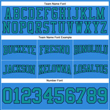 Load image into Gallery viewer, Custom Stitched Powder Blue Teal-Navy Football Pullover Sweatshirt Hoodie