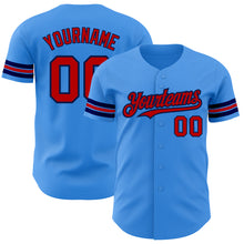 Загрузить изображение в средство просмотра галереи, Custom Electric Blue Red-Navy Authentic Baseball Jersey
