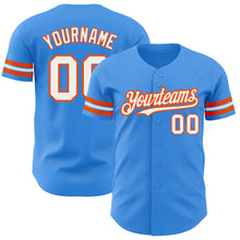 Загрузить изображение в средство просмотра галереи, Custom Electric Blue White-Orange Authentic Baseball Jersey