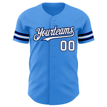 Загрузить изображение в средство просмотра галереи, Custom Electric Blue White-Navy Authentic Baseball Jersey