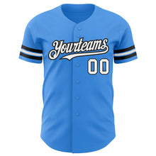 Charger l'image dans la galerie, Custom Electric Blue White-Black Authentic Baseball Jersey