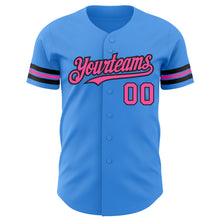 Загрузить изображение в средство просмотра галереи, Custom Electric Blue Pink-Black Authentic Baseball Jersey