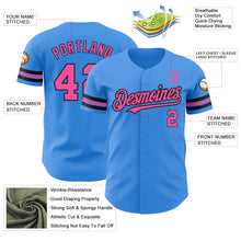 Load image into Gallery viewer, Custom Electric Blue Pink-Black Authentic Baseball Jersey
