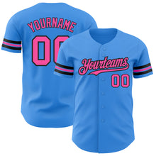 Загрузить изображение в средство просмотра галереи, Custom Electric Blue Pink-Black Authentic Baseball Jersey