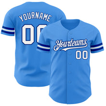 Load image into Gallery viewer, Custom Electric Blue White-Royal Authentic Baseball Jersey
