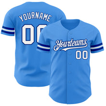 Загрузить изображение в средство просмотра галереи, Custom Electric Blue White-Royal Authentic Baseball Jersey
