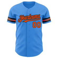 Charger l'image dans la galerie, Custom Electric Blue Orange-Black Authentic Baseball Jersey