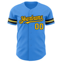 Загрузить изображение в средство просмотра галереи, Custom Electric Blue Gold-Black Authentic Baseball Jersey
