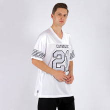 Charger l'image dans la galerie, Custom White Silver-Black Mesh Authentic Football Jersey