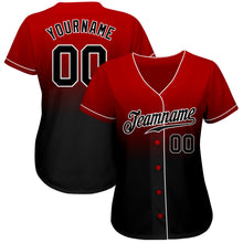 Загрузить изображение в средство просмотра галереи, Custom Red Black-White Authentic Fade Fashion Baseball Jersey