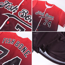 Загрузить изображение в средство просмотра галереи, Custom Red Black-White Authentic Fade Fashion Baseball Jersey
