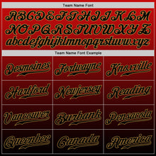 Load image into Gallery viewer, Custom Red Black-Old Gold Authentic Fade Fashion Baseball Jersey