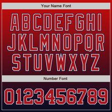 Load image into Gallery viewer, Custom Navy Red-White Authentic Fade Fashion Baseball Jersey