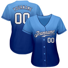 Load image into Gallery viewer, Custom Light Blue White-Royal Authentic Fade Fashion Baseball Jersey