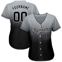 Загрузить изображение в средство просмотра галереи, Custom Gray Black-White Authentic Fade Fashion Baseball Jersey