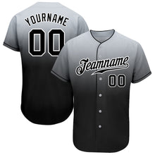 Загрузить изображение в средство просмотра галереи, Custom Gray Black-White Authentic Fade Fashion Baseball Jersey