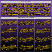 Load image into Gallery viewer, Custom Purple Black-Gold Authentic Fade Fashion Baseball Jersey