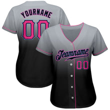 Загрузить изображение в средство просмотра галереи, Custom Gray Pink-Black Authentic Fade Fashion Baseball Jersey