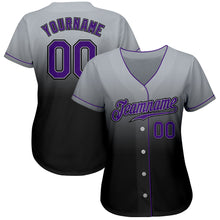 Загрузить изображение в средство просмотра галереи, Custom Gray Purple-Black Authentic Fade Fashion Baseball Jersey