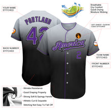 Загрузить изображение в средство просмотра галереи, Custom Gray Purple-Black Authentic Fade Fashion Baseball Jersey