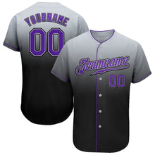 Загрузить изображение в средство просмотра галереи, Custom Gray Purple-Black Authentic Fade Fashion Baseball Jersey