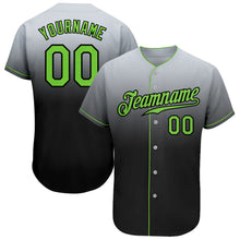 Загрузить изображение в средство просмотра галереи, Custom Gray Neon Green-Black Authentic Fade Fashion Baseball Jersey
